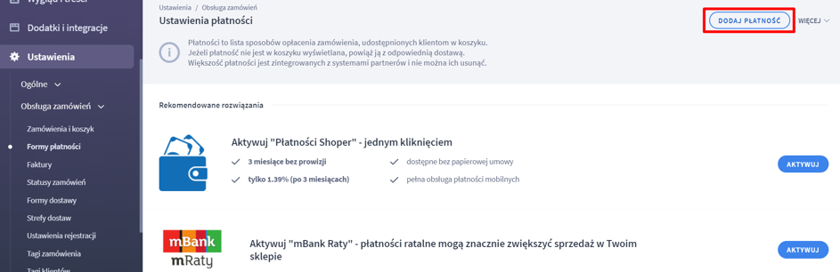 Shoper Settings settings_shoper